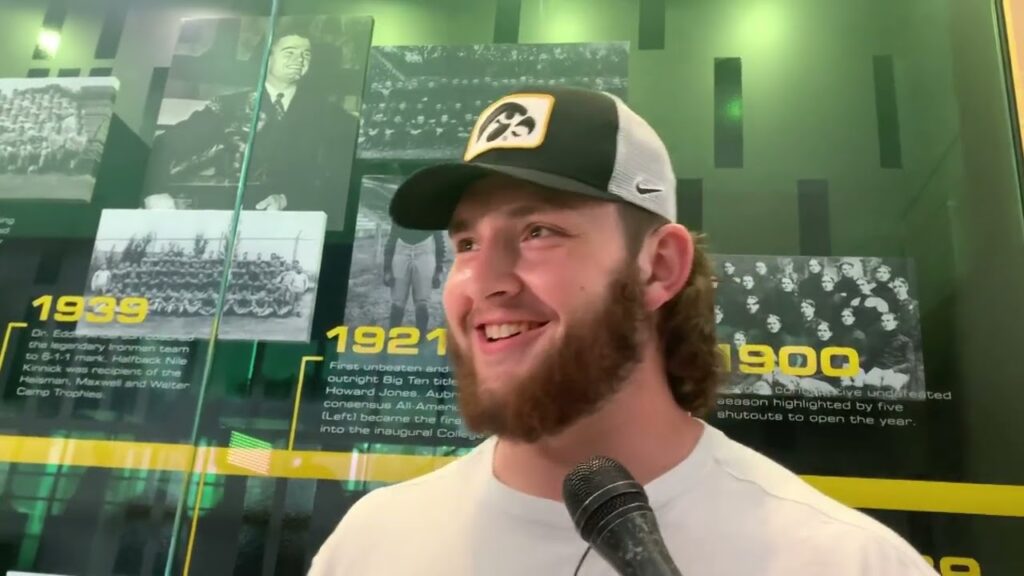 iowa footballs connor colby talks working under new offensive coordinator tim lester