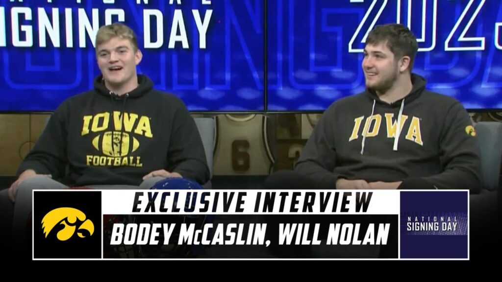 iowa ol recruits bodey mccaslin will nolan discuss joining the hawkeyes stadium