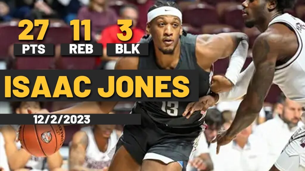 isaac jones washington state cougars 27 pts 11 rebs 3 blk vs portland state vikings 1