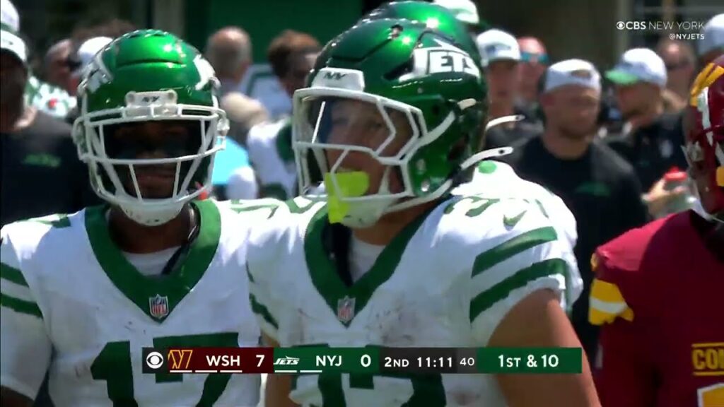 isaiah davis texas route sparks 24 yard catch and run for jets rookie rb