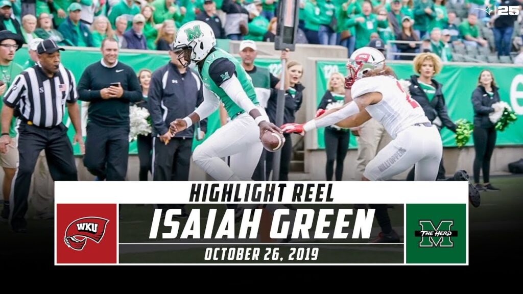 isaiah green highlights western kentucky vs marshall 2019 stadium