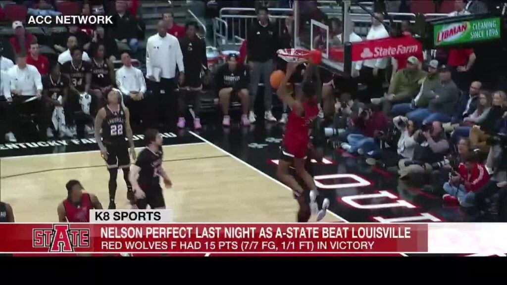 izaiyah nelson perfect from the field in arkansas state mens basketball win at louisville