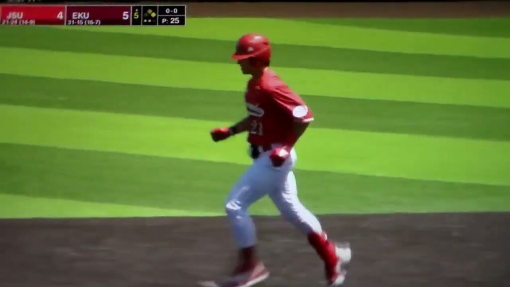 jacksonville states mason maners hits grand slam home run vs eastern kentucky