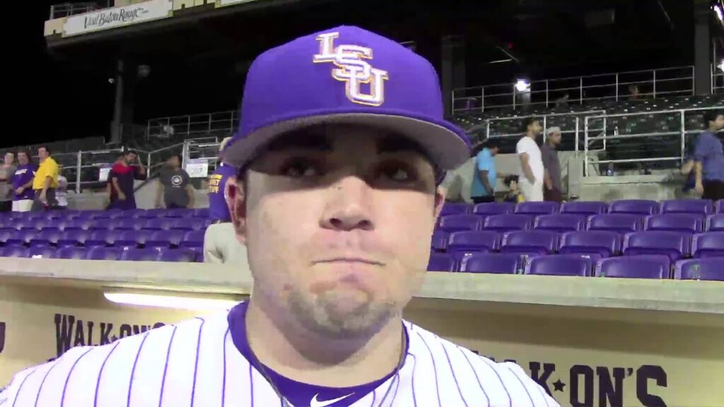 jake godfrey provides glimmer of hope for lsu in 9 6 win video