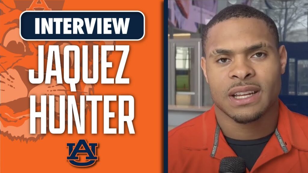 jarquez hunter auburn tigers running back breaks down start to auburn football spring camp 2023