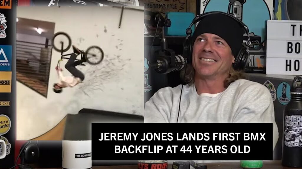 jeremy jones lands his first bmx backflip at age 44 bomb hole highlights 1