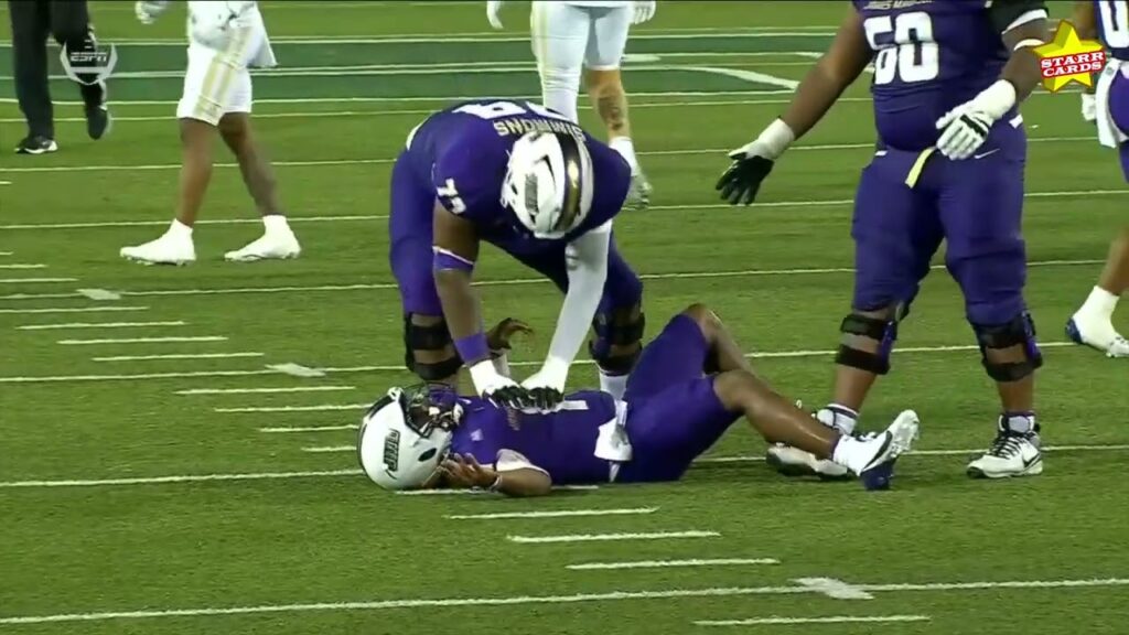 jmu qb alonza barnett iii earns unsportsmanlike conduct penalty for epic flop of the year candidate