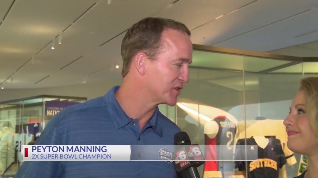 jori parys goes one on one with peyton manning at the louisiana sports hall of fame museum