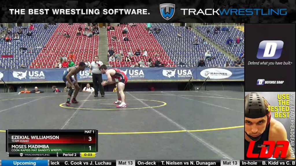 junior 152 ezekial williamson team idaho vs moses madimba coon rapids mat bandits wrestl