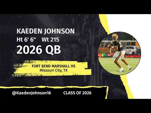 kaeden johnson 2026 qb ft bend marshall