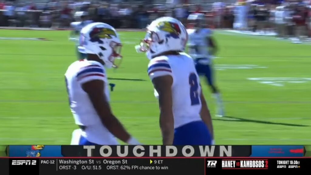 kansas wr lawrence arnold incredible td catch vs oklahoma 2022 college football