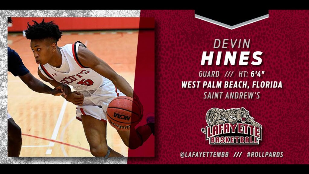 lafayette mens basketball devin hines