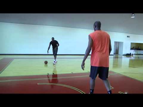 lebron james working on spin move footwork with hakeem olajuwon