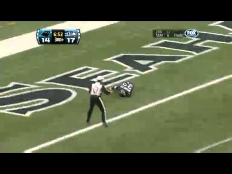 leon washington tripped up by punter for pre celebrating seahawks vs panthers 2010