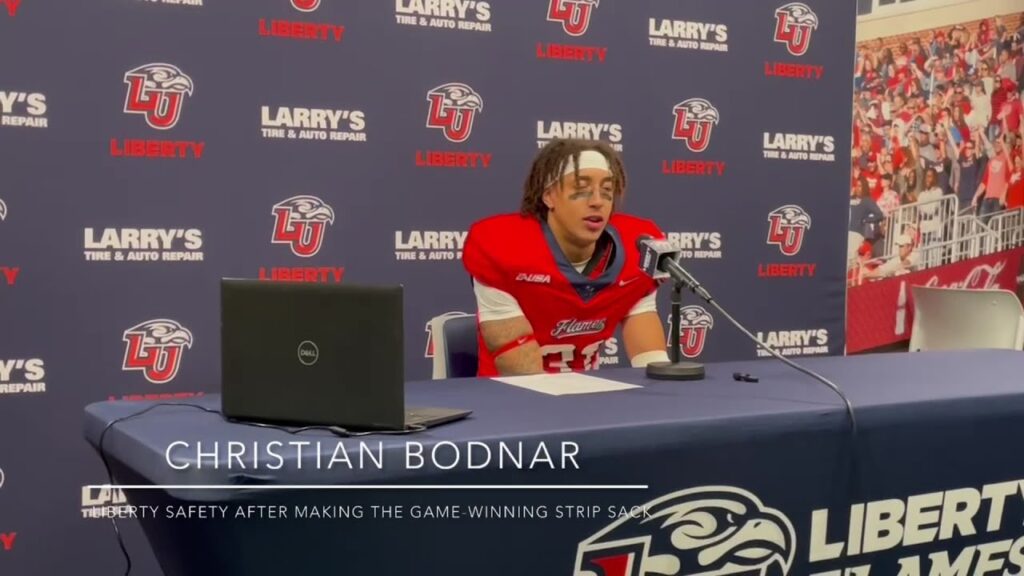 libertys christian bodnar discusses his game winning strip sack vs fiu