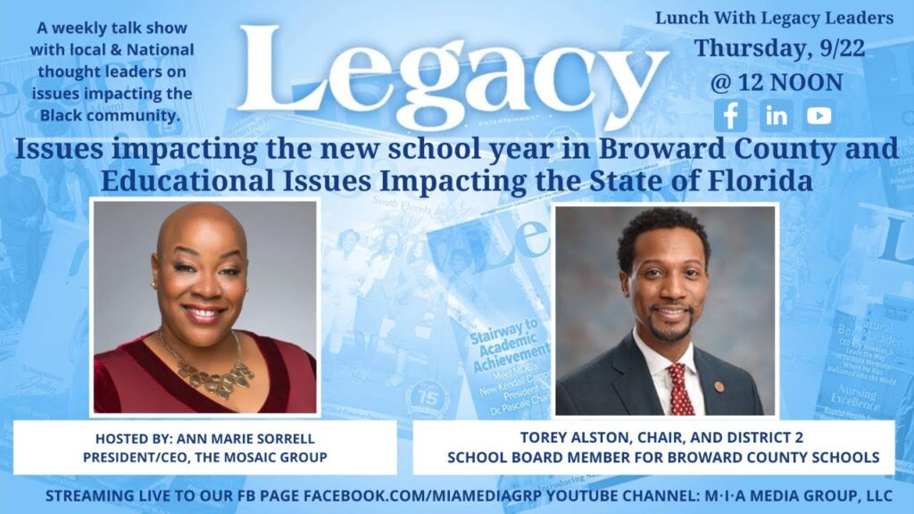 lunch with legacy leaders torey alston chair and district 2 broward county school board member