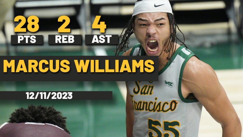 marcus williams san francisco dons 28 pts 4 ast 2 reb vs new orleans privateers