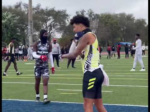 miami 4 star 2024 qb target air noland connects with deylen platt at football hotbed 7 on 7