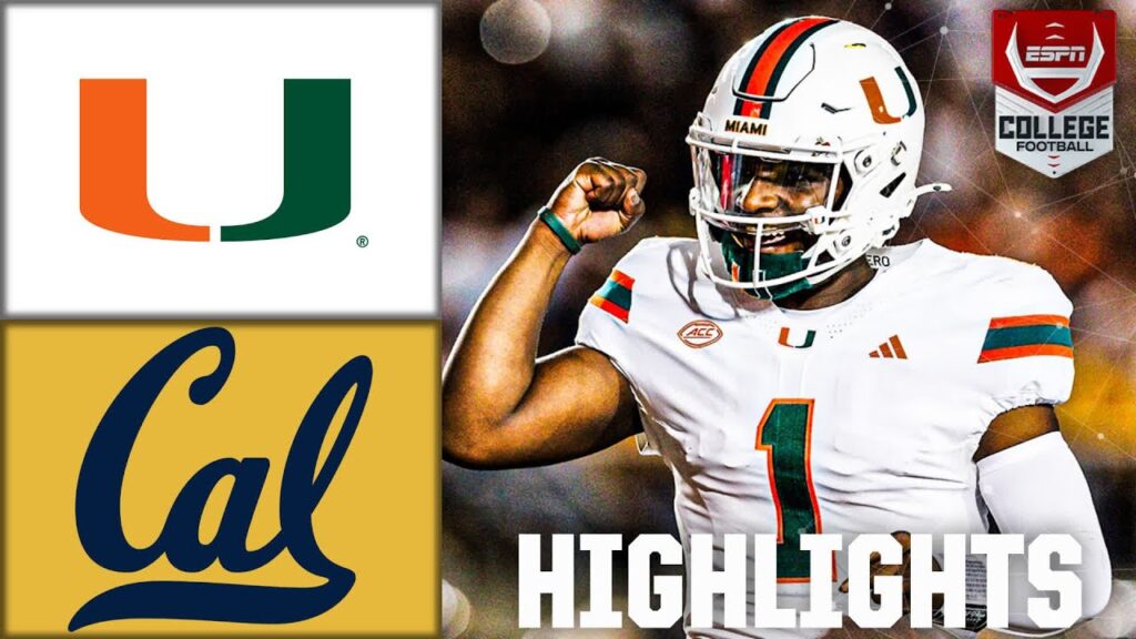 miami hurricanes vs california golden bears full game highlights espn college football