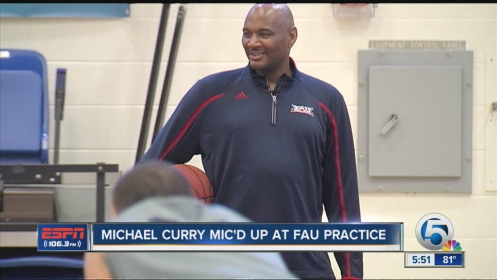 michael curry micd up at fau practice