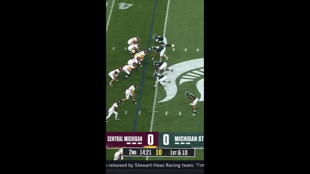 michigan states zion young sniffs out the chippewas reverse michigan state football