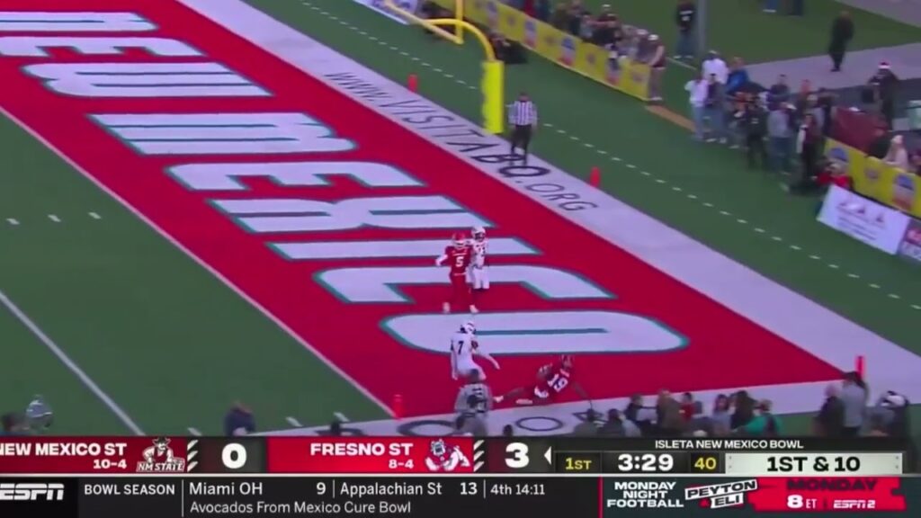 mikey keene 26 yard touchdown pass to josiah freeman new mexico st vs fresno st 2023 new mexico