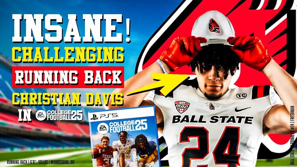 must see showdown cfb 25 game vs ball state rb christian davis