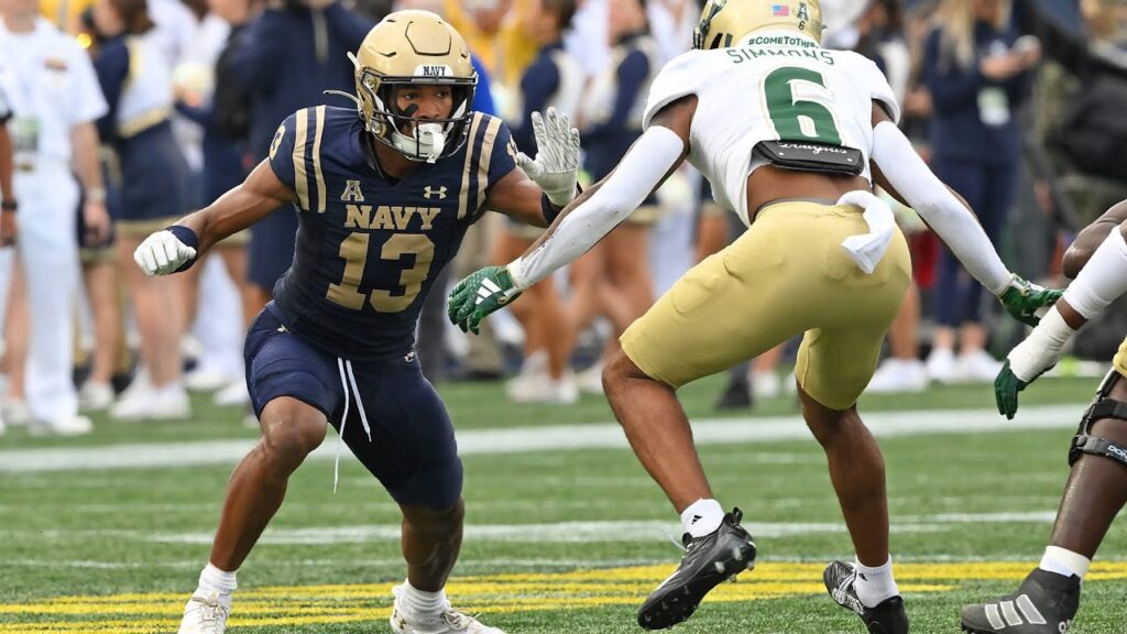 navy football cornerback andrew duhart interview charlotte week