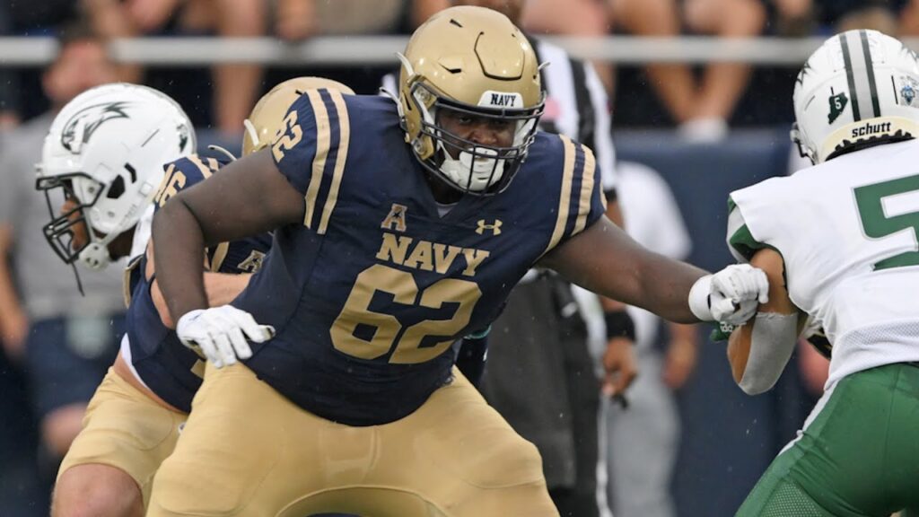 navy football left guard javan bouton interview usf week