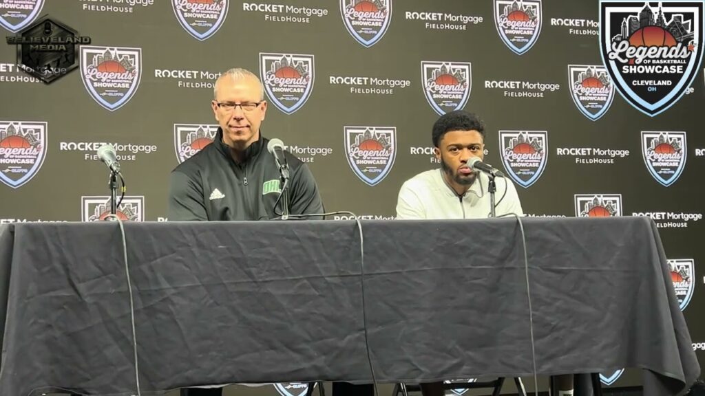 ohio bobcats shereef mitchell after the 72 69 loss to davidson at the legends of basketball showcase