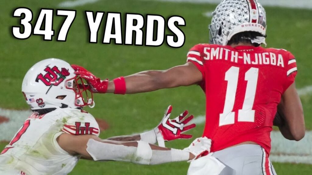 ohio state wr jaxon smith njigba legendary highlights vs utah 2021 college football