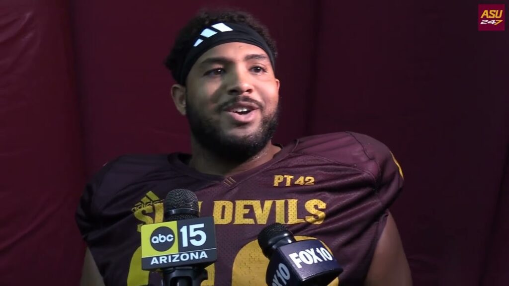 ol ben coleman following asu monday preseason camp 08 04 2024