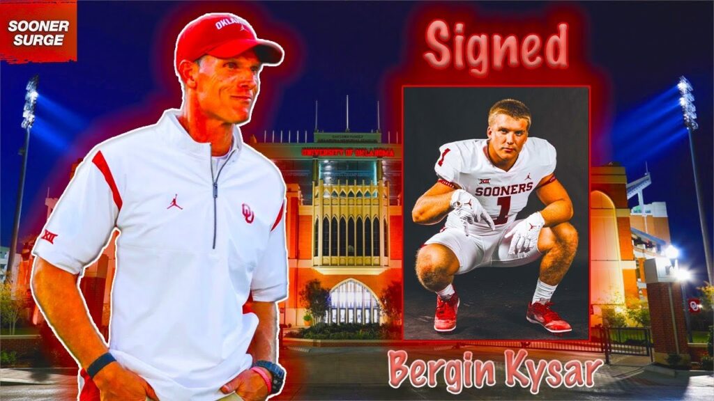 ou football bergin kysar puts the ink to the paper for the sooners