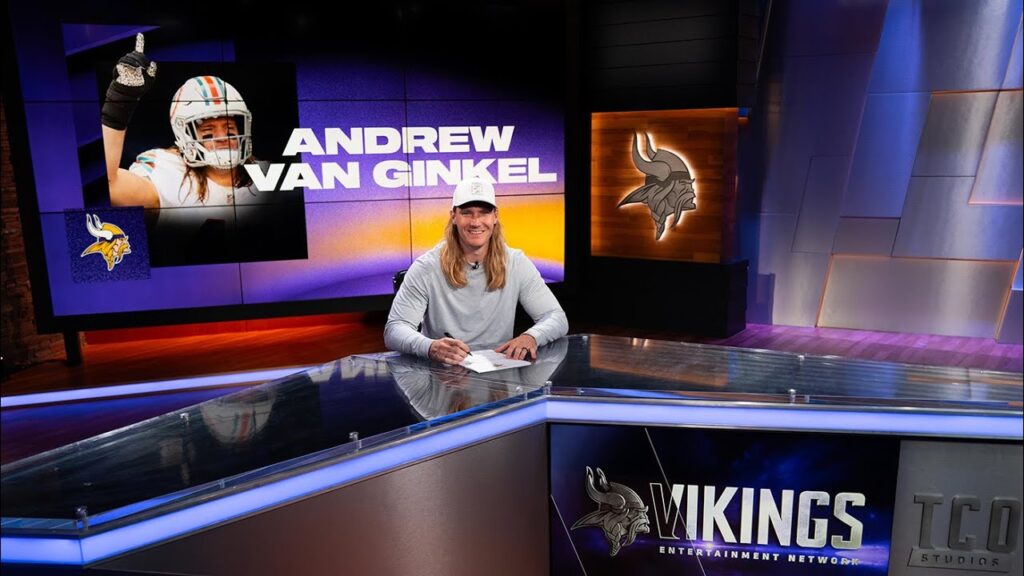 outside linebacker andrew van ginkel signs his contract to become a minnesota viking