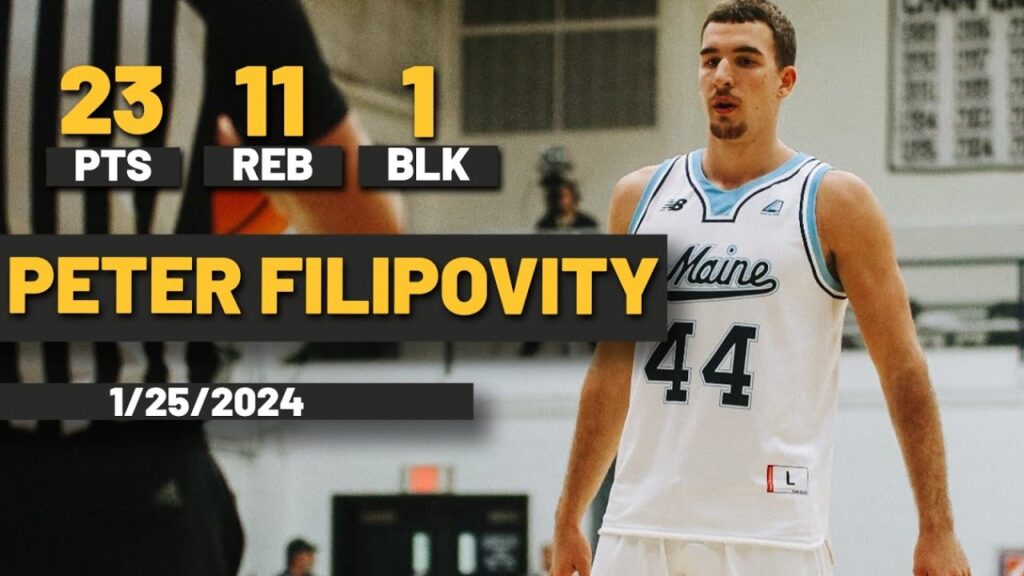 peter filipovity maine black bears 23 pts 11 reb 1 blk vs ualbany great danes