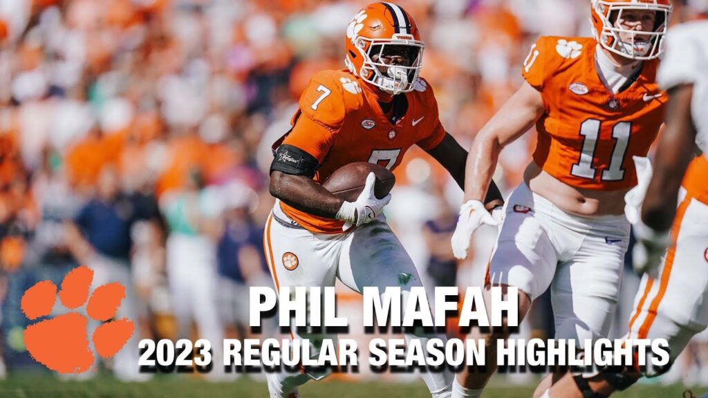 phil mafah 2023 regular season highlights clemson rb