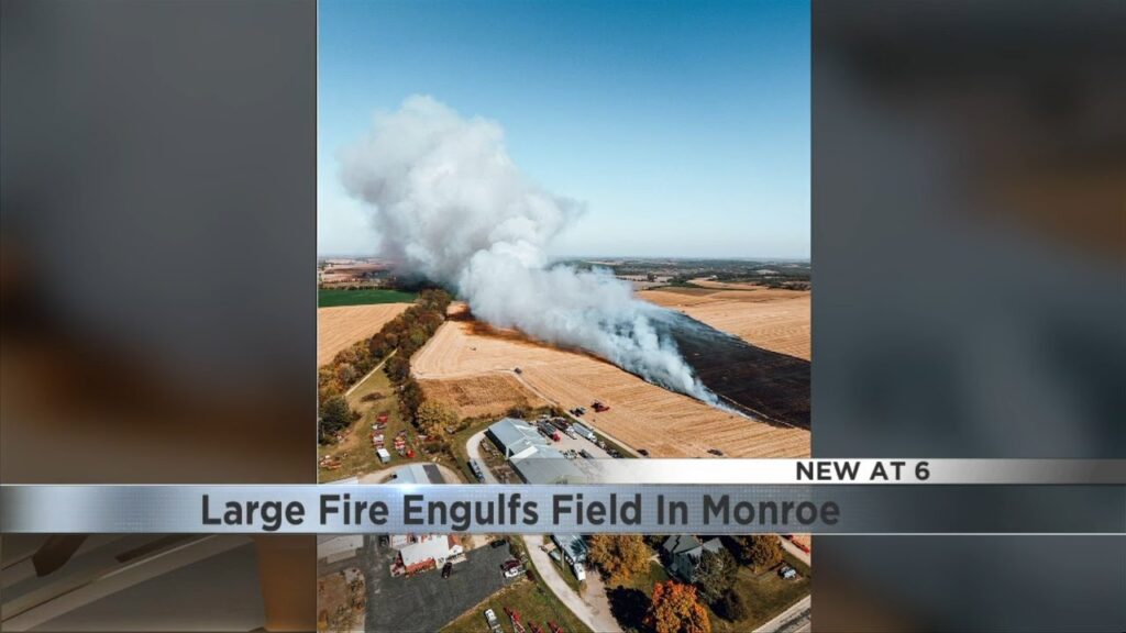 photos show widespread fire damage to field in monroe