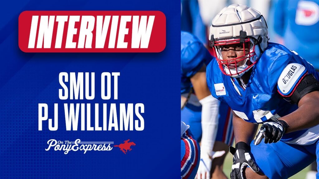 pj williams talks taking over left tackle spot for smu football smu football spring practice