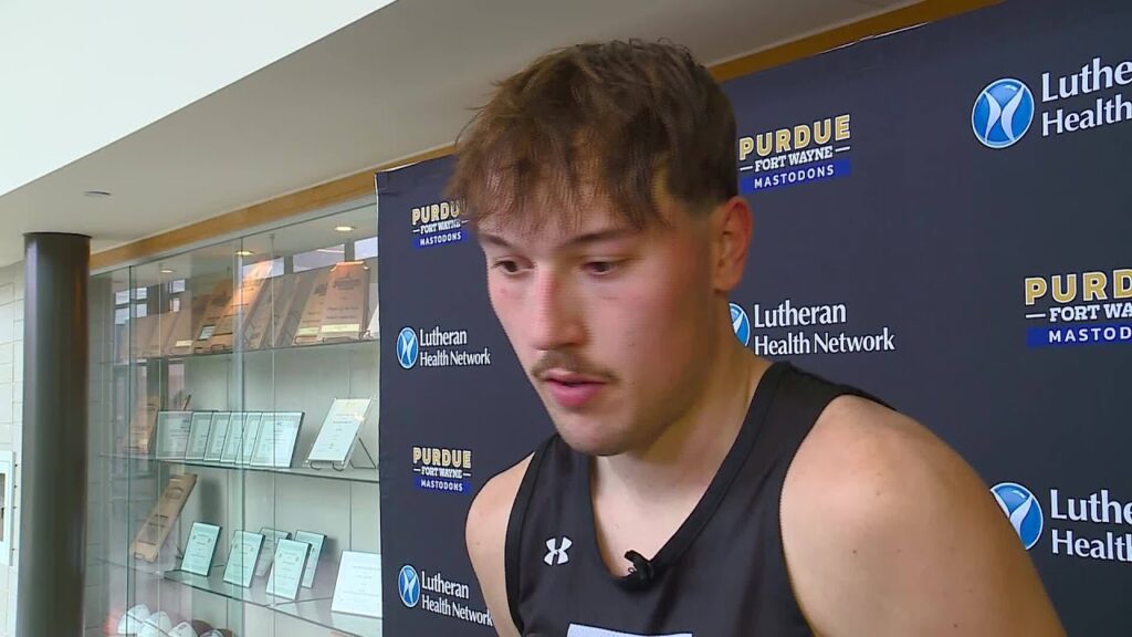 purdue fort wayne junior forward maximus nelson practice interview 9 23 2024