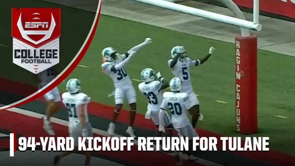 rayshawn pleasant houses a 94 yard kickoff return for a tulane td f09f8fa1 espn college football