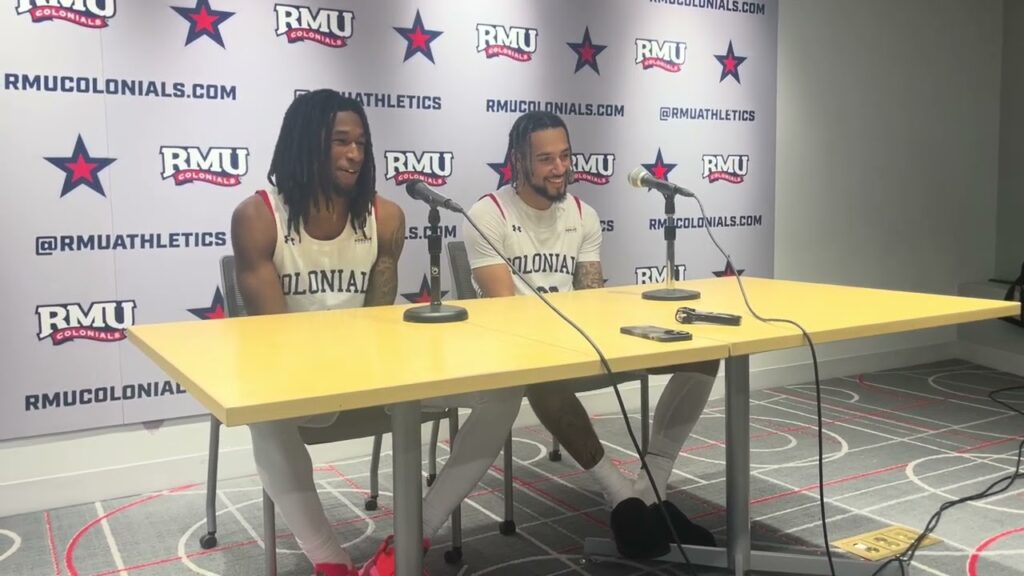 robert morris guards justice williams and josh corbin discuss win against fdu