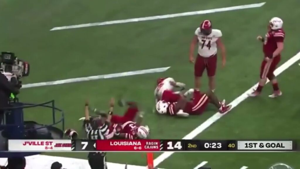 ron wiggins 7 yard touchdown run jacksonville st vs louisiana 2023 new orleans bowl