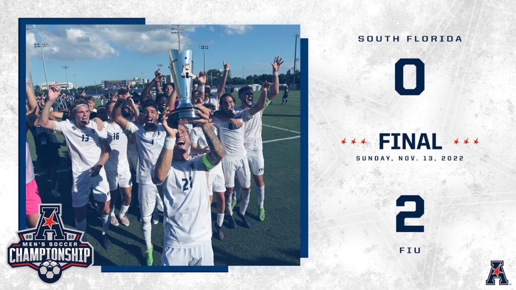 south florida 0 fiu 2 2022 american athletic conference mens soccer championship highlights