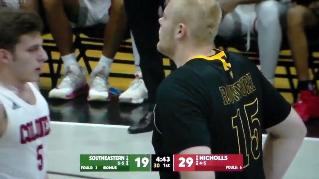 southeastern louisianas brody rowbury is fouled makes free throws vs nicholls