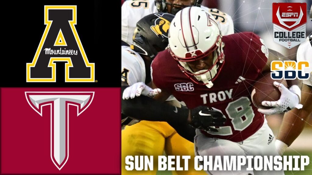 sun belt championship appalachian state mountaineers vs troy trojans full game highlights