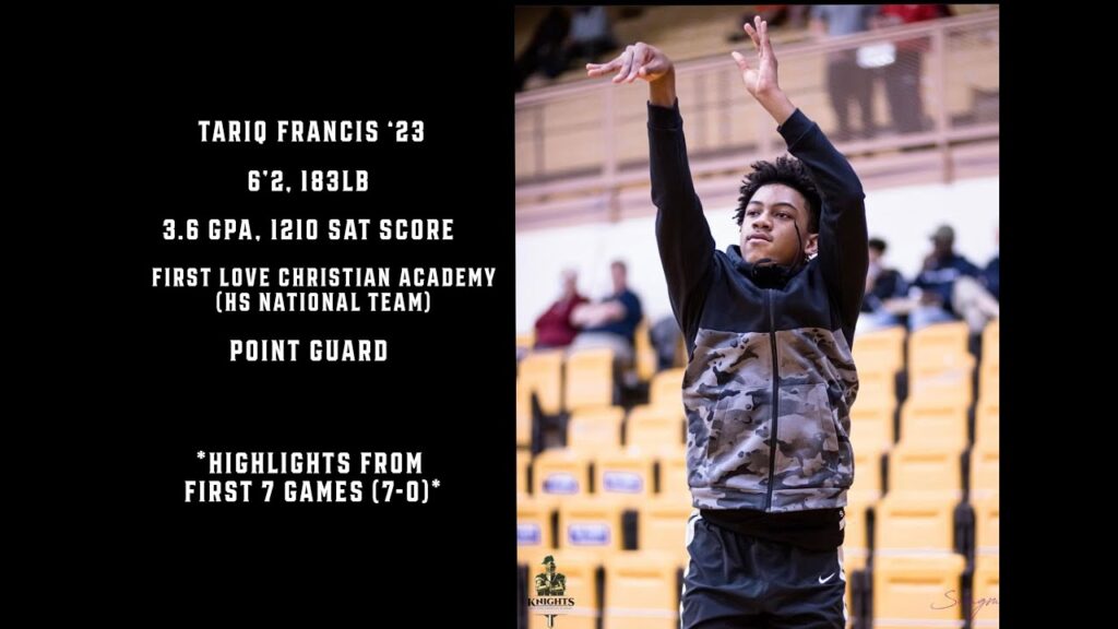 tariq francis 23 first love christian academy hs national team first 7 games highlights 2022