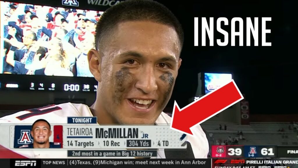 tetairoa mcmillan record breaking highlights vs new mexico