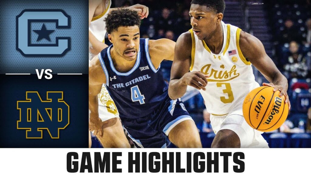 the citadel vs notre dame game highlights 2023 24 acc mens basketball