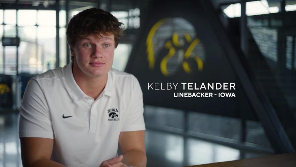 the hawkeye wave has special meaning for iowa lb kelby telander cbs sports