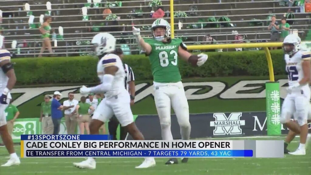 tight end transfer cade conley with big performance in home opener